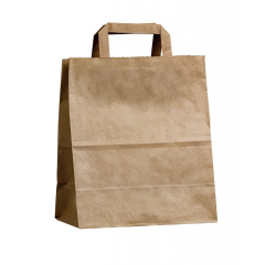 Крафт-пакет с плоскими ручками 32×18×32 см, 70 г/м², бурый