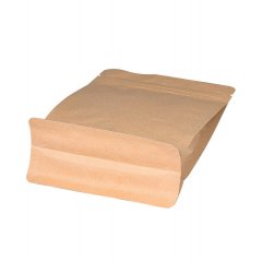 Пакет восьмишовный 13,5(+6,5)*20,5см, (бурый), 3 слоя, с замком (обычным), с плоским дном - фото 2