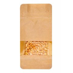 Пакет восьмишовный 9(+6,5)*19см, (светлая бум.), 3 слоя, с отрывным замком, с плоским дном, с окном 4см - фото 3