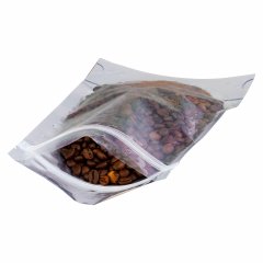 Пакет Дой-Пак 10,5*21,5(+3,5)см, Мет/PET/БОПП (сереб), с прозр. стенкой, зип-лок, насечка - фото 2