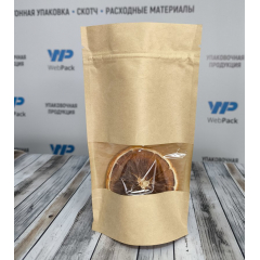 Крафт-пакет Дой-Пак 10,5×18,5 см, с окном 4 см, бурый - фото 2