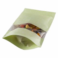 Крафт пакет Дой-Пак 13,5×22,5 см, с окном 4 см, салатовая волна - фото 5
