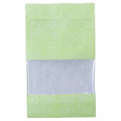 Крафт пакет Дой-Пак 13,5×22,5 см, с окном 7 см, салатовая волна - фото 3