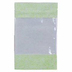 Крафт пакет Дой-Пак 12×18,5 см, с окном 10 см, салатовая волна - фото 3