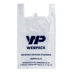 Пакет Майка 38см(+18)*70см, 25мкм, белый, Web-pack