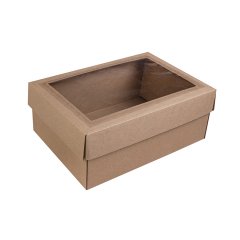 Коробка с крышкой и окном 300*220*120мм, бурый