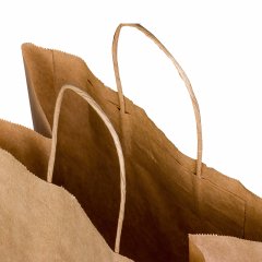 Крафт пакет с кручеными ручками, 22*12*25 (Ш*Г*В) см (бурый) - фото 6
