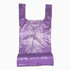 Пакет Майка 25см(+13)*42см, 14,5мкм, фиолетовая, в рулоне 90шт. (без втулки)